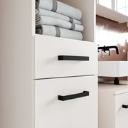Veris Tall Narrow Bathroom Cupboard with 2 Doors & 1 Drawer in Sand – image 8