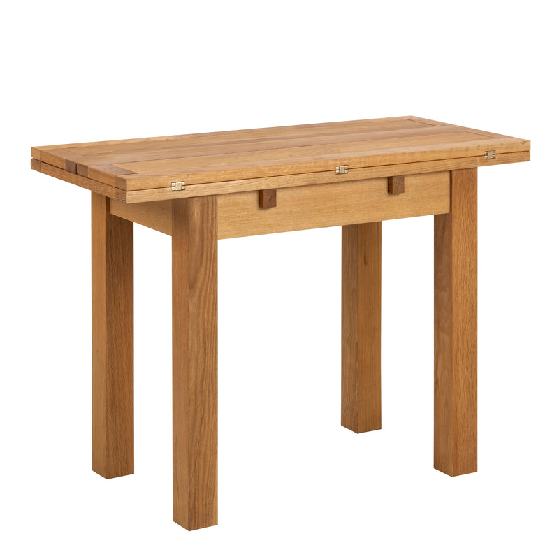 Kenley Extending Dining Table in Oak 45-90cm Included 4 Riano Dining Chairs in Black – image 3