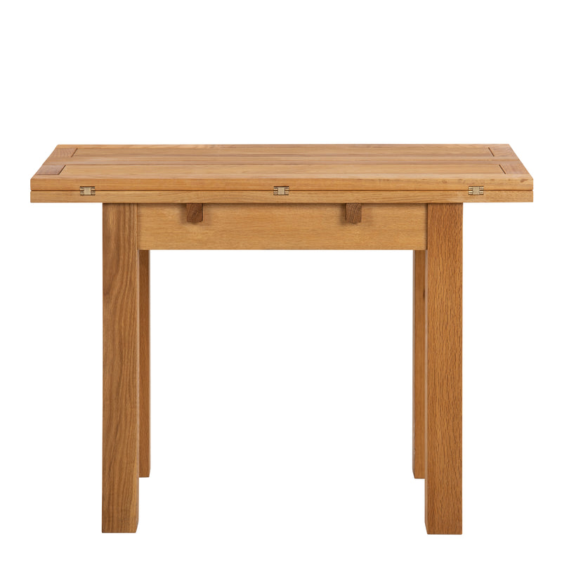 Kenley Extending Dining Table in Oak 45-90cm Included 4 Riano Dining Chairs in Black – image 4