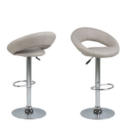 Plump Swivel Bar Stool with Open Back – Grey – image 1