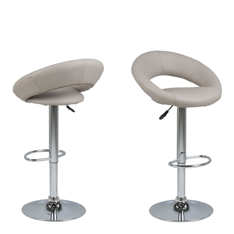 Plump Swivel Bar Stool with Open Back – Grey – image 1