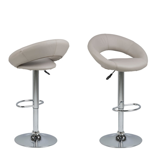 Plump Swivel Bar Stool with Open Back – Grey – image 1