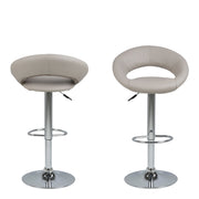 Plump Swivel Bar Stool with Open Back – Grey – image 2