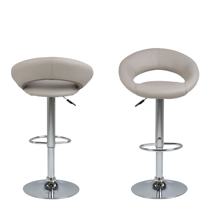 Plump Swivel Bar Stool with Open Back – Grey – image 2