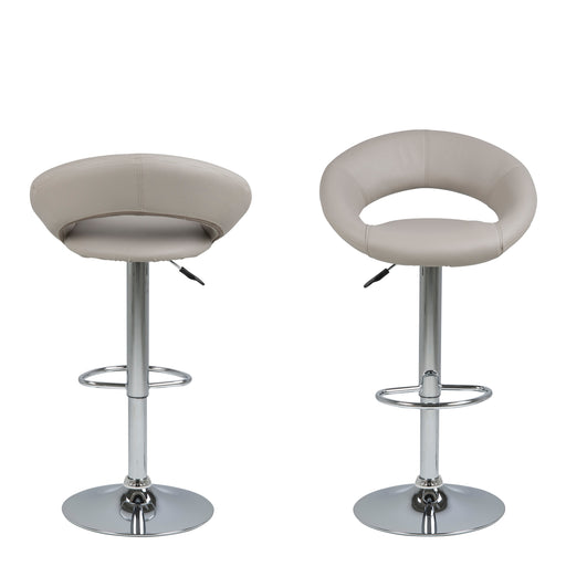 Plump Swivel Bar Stool with Open Back – Grey – image 2