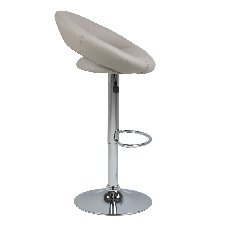 Plump Swivel Bar Stool with Open Back – Grey – image 3