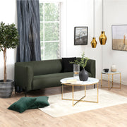 Alisma Round Coffee Table with White Marble Effect Glass Top & Gold Legs – image 3