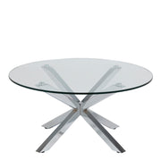 Heaven Round Coffee Table with Glass Top and Chrome Legs – image 1