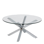 Heaven Round Coffee Table with Glass Top and Chrome Legs – image 2