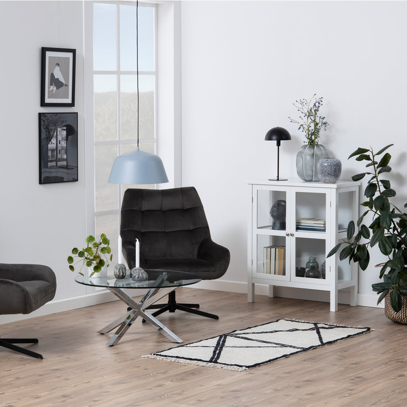 Heaven Round Coffee Table with Glass Top and Chrome Legs – image 4