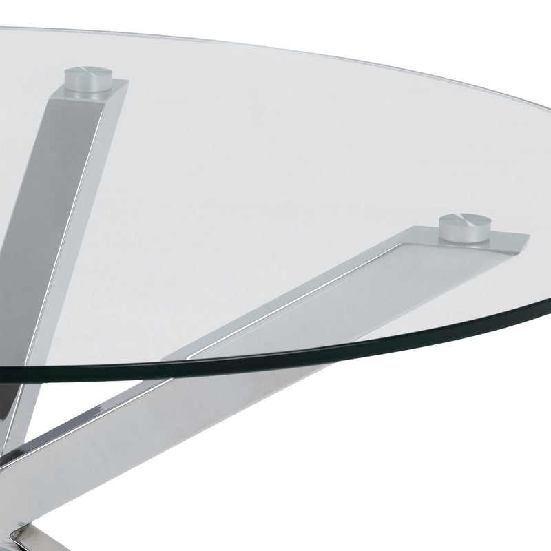 Heaven Round Coffee Table with Glass Top and Chrome Legs – image 7