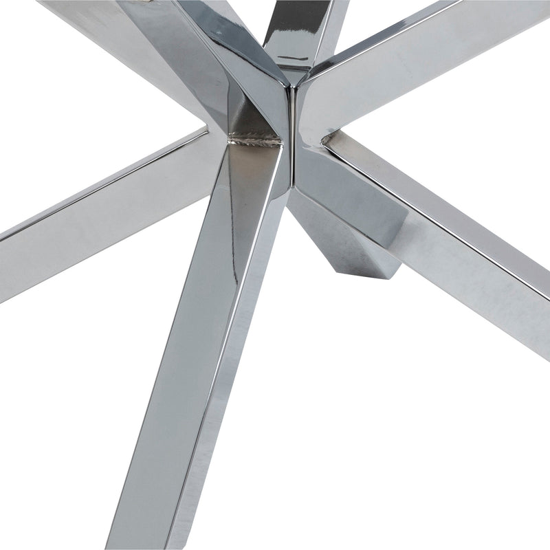 Heaven Round Coffee Table with Glass Top and Chrome Legs – image 9