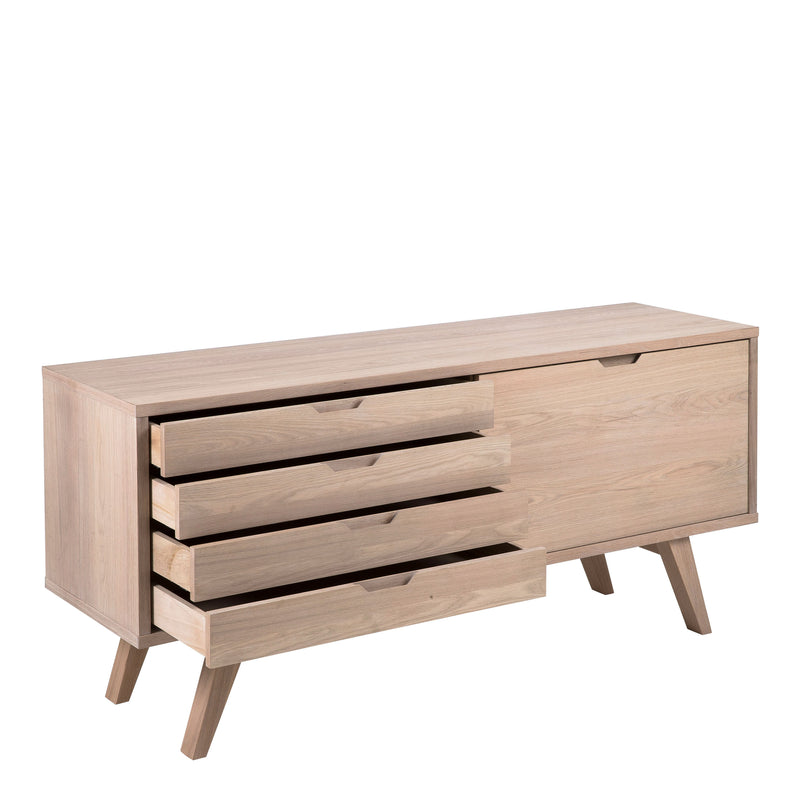 A-Line Sideboard with 4 Drawers and Sliding Door – White Oak – image 4