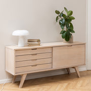 A-Line Sideboard with 4 Drawers and Sliding Door – White Oak – image 7