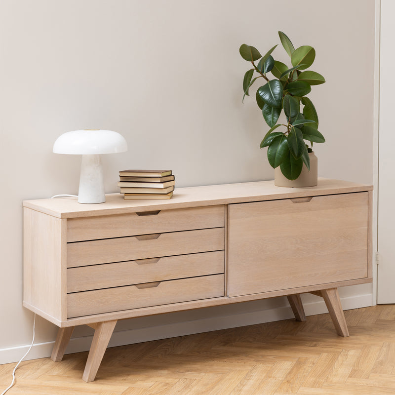 A-Line Sideboard with 4 Drawers and Sliding Door – White Oak – image 7