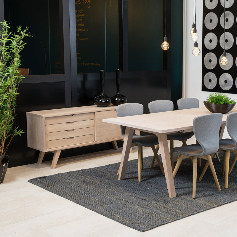 A-Line Sideboard with 4 Drawers and Sliding Door – White Oak – image 8
