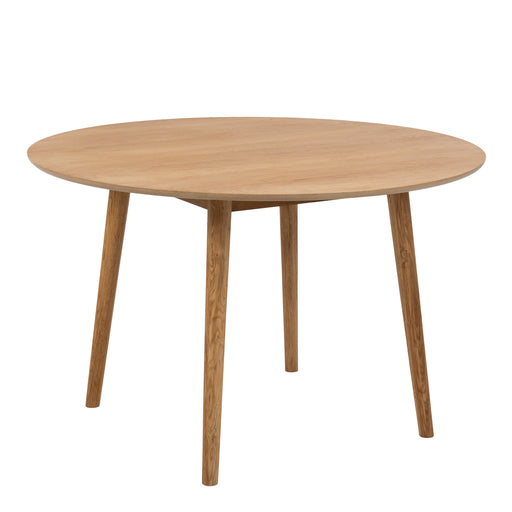 Nagano Round Dining Table in Oak Included 4 Femke Dining Chair in Olive Green – image 2