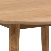 Nagano Round Dining Table in Oak Included 4 Femke Dining Chair in Olive Green – image 4