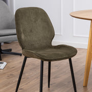 Nagano Round Dining Table in Oak Included 4 Femke Dining Chair in Olive Green – image 8