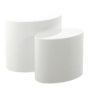 Mice Oval Coffee Table Set of 2 – White – image 1