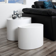 Mice Oval Coffee Table Set of 2 – White – image 4
