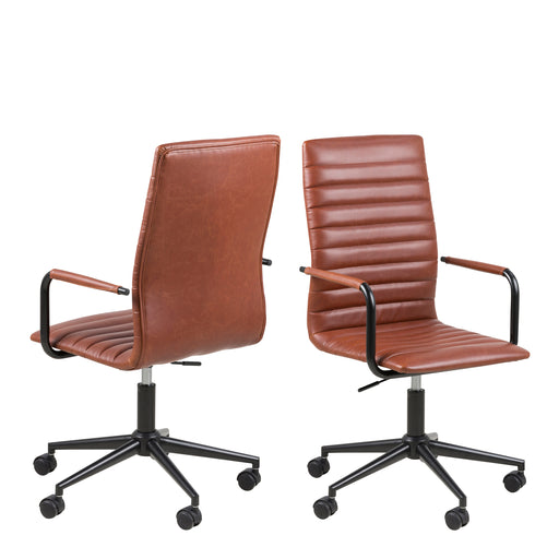 Winslow Swivel Desk Chair With Adjustable Height Function in Vintage Brandy – image 1