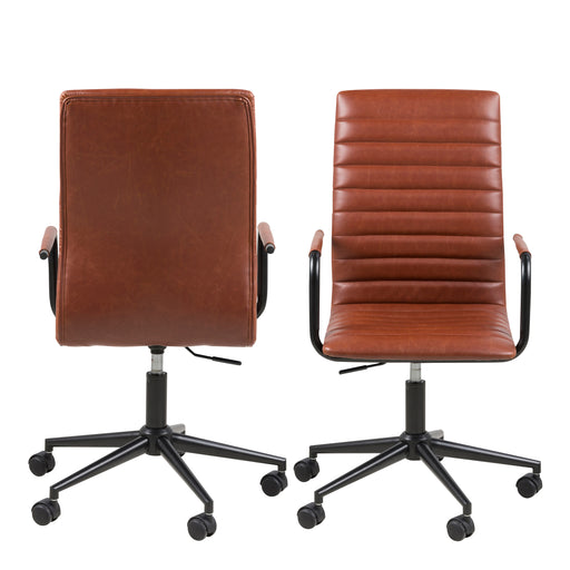 Winslow Swivel Desk Chair With Adjustable Height Function in Vintage Brandy – image 2