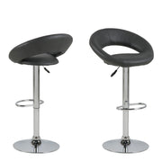 Plump Swivel Bar Stool with Open Back – Black – image 1