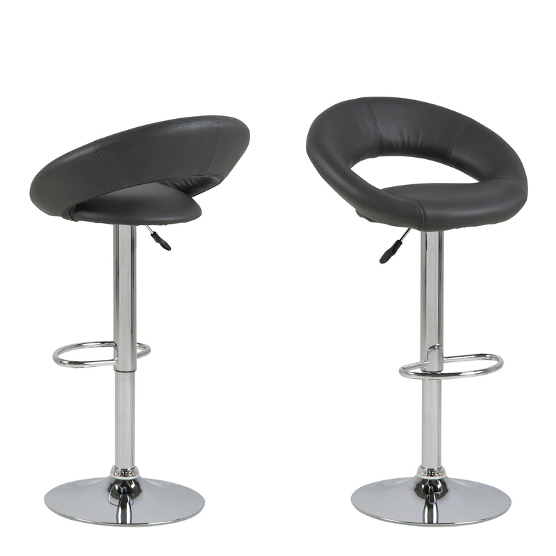 Plump Swivel Bar Stool with Open Back – Black – image 1