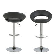 Plump Swivel Bar Stool with Open Back – Black – image 2