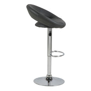 Plump Swivel Bar Stool with Open Back – Black – image 3