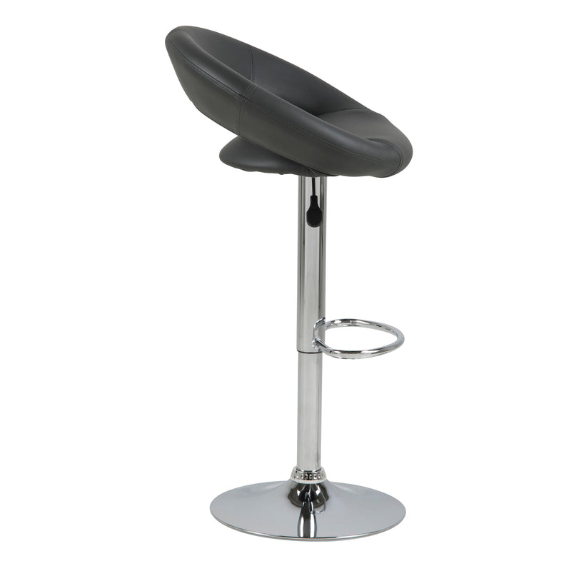 Plump Swivel Bar Stool with Open Back – Black – image 3