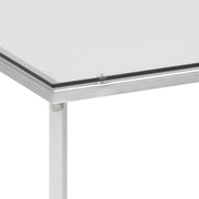 Cross Square Metal Side Table with Glass Top – image 4
