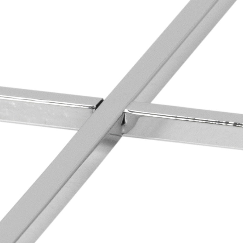 Cross Square Metal Side Table with Glass Top – image 5