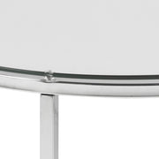 Cross Round Metal Side Table – Glass – image 4