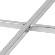 Cross Round Metal Side Table – Glass – image 5