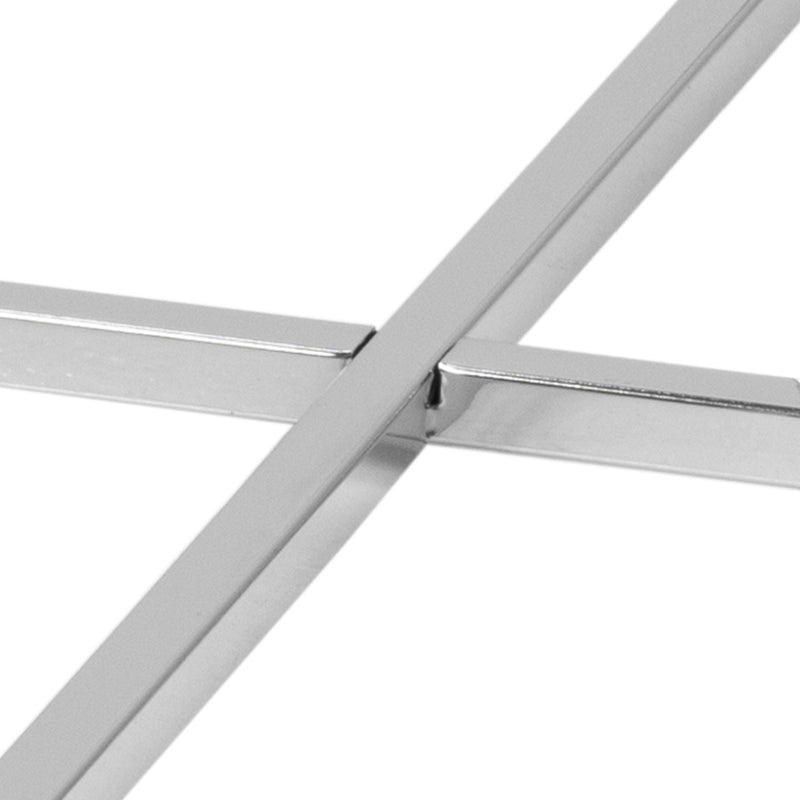 Cross Round Metal Side Table – Glass – image 5