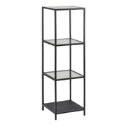 Seaford Narrow Metal Bookcase with 3 Shelves – Glass – image 1
