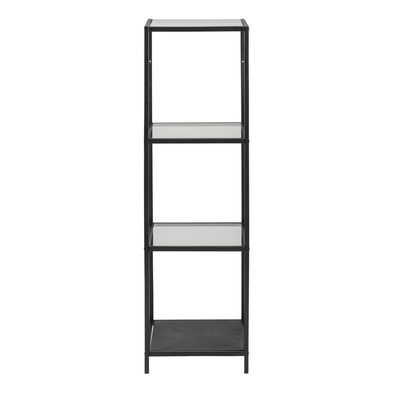 Seaford Narrow Metal Bookcase with 3 Shelves – Glass – image 2
