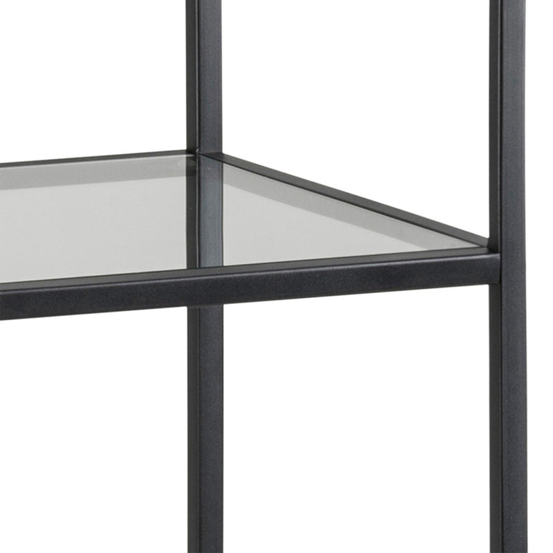 Seaford Narrow Metal Bookcase with 3 Shelves – Glass – image 5