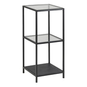 Seaford Narrow Metal Bookcase with 2 Shelves – Glass – image 1