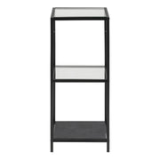 Seaford Narrow Metal Bookcase with 2 Shelves – Glass – image 2