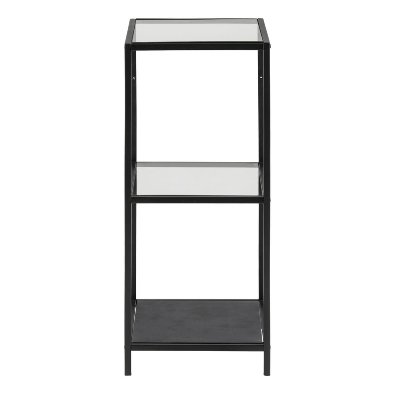 Seaford Narrow Metal Bookcase with 2 Shelves – Glass – image 2