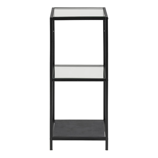 Seaford Narrow Metal Bookcase with 2 Shelves – Glass – image 2