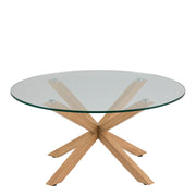 Heaven Round Coffee Table with Smoked Glass Top and Oak Legs – image 2