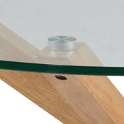 Heaven Round Coffee Table with Smoked Glass Top and Oak Legs – image 4