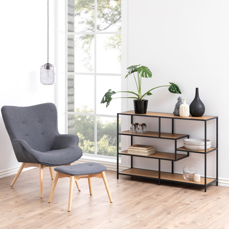 Seaford Wide Metal Bookcase with 4 Shelves – image 4
