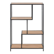 Seaford Metal Asymmetrical Bookcase with 3 Shelves – Oak – image 2