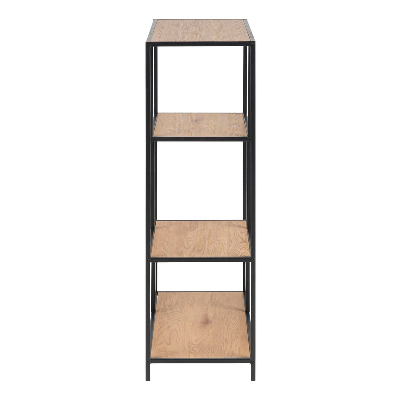 Seaford Metal Asymmetrical Bookcase with 3 Shelves – Oak – image 3