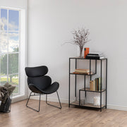 Seaford Metal Asymmetrical Bookcase with 3 Shelves – Oak – image 4